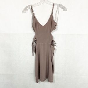 Revolve Superdown Purple Gray Bodycon Side Cut Tie Mini Club Party Dress - XS